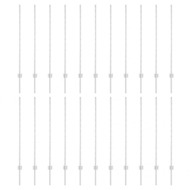 Słupek ogrodzeniowy. 22 pcs Srebrny 160 cm Stal