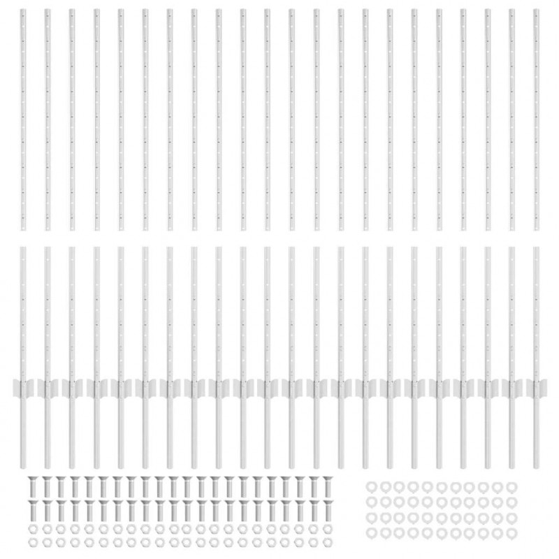 Słupek ogrodzeniowy. 22 pcs Srebrny 160 cm Stal