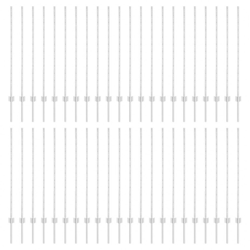 Słupek ogrodzeniowy. 44 pcs Srebrny 160 cm Stal