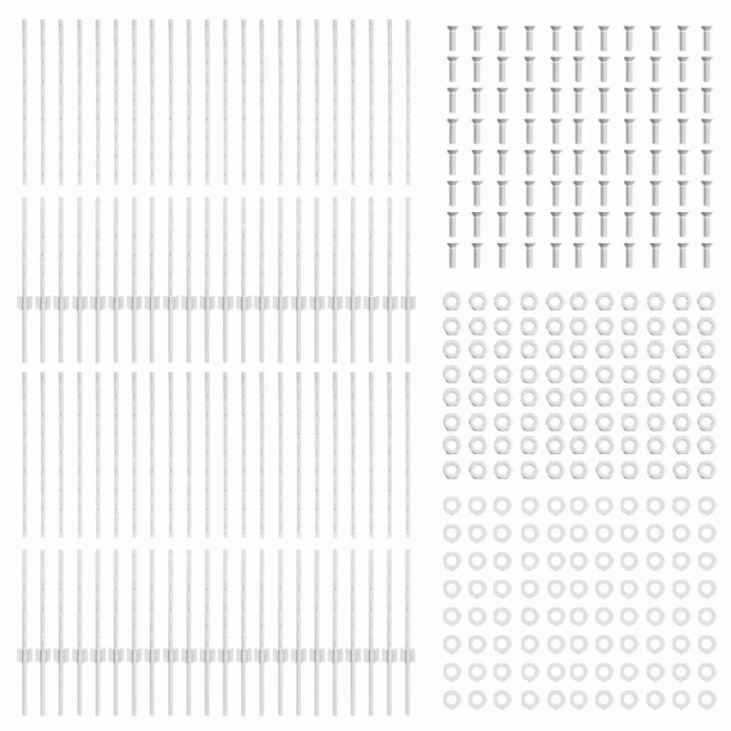 Słupek ogrodzeniowy. 44 pcs Srebrny 160 cm Stal