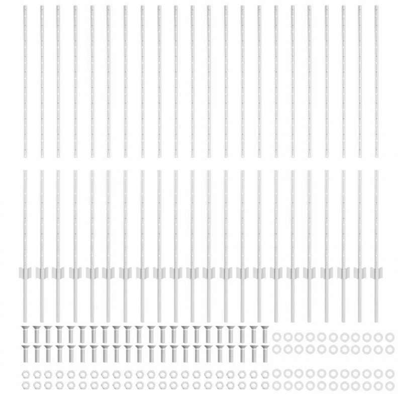 Słupek ogrodzeniowy. 22 pcs Srebrny 180 cm Stal