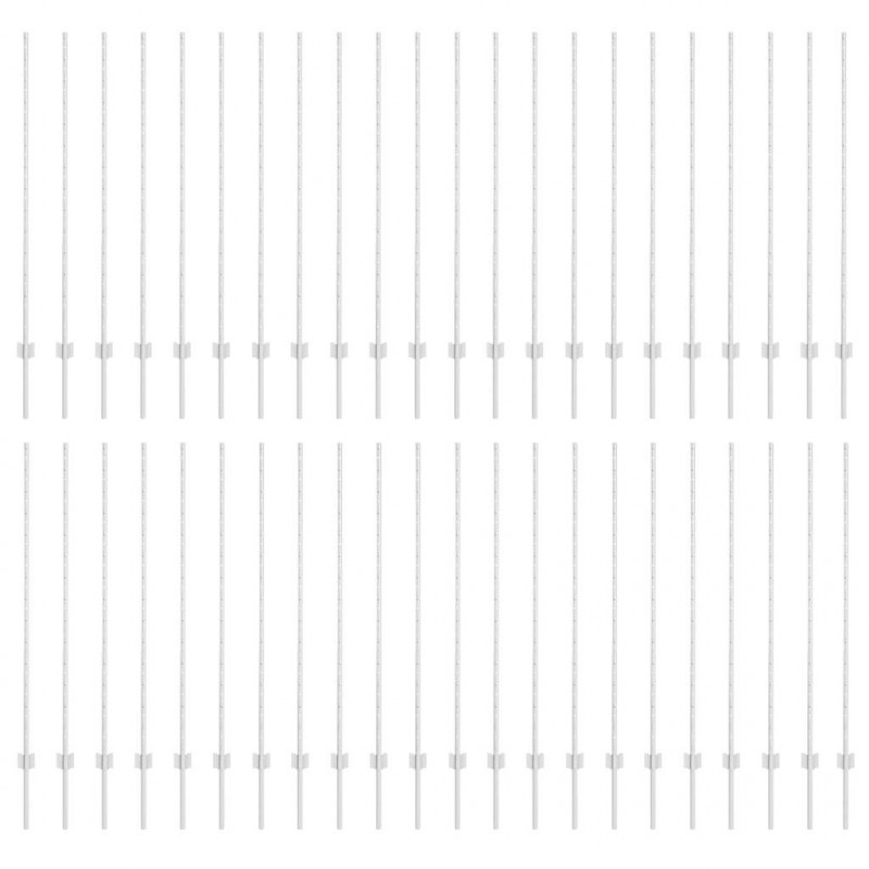 Słupek ogrodzeniowy. 44 pcs Srebrny 180 cm Stal