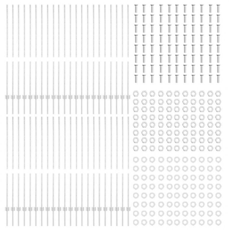 Słupek ogrodzeniowy. 44 pcs Srebrny 180 cm Stal