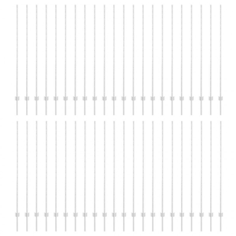 Słupek ogrodzeniowy. 44 pcs Srebrny 200 cm Stal