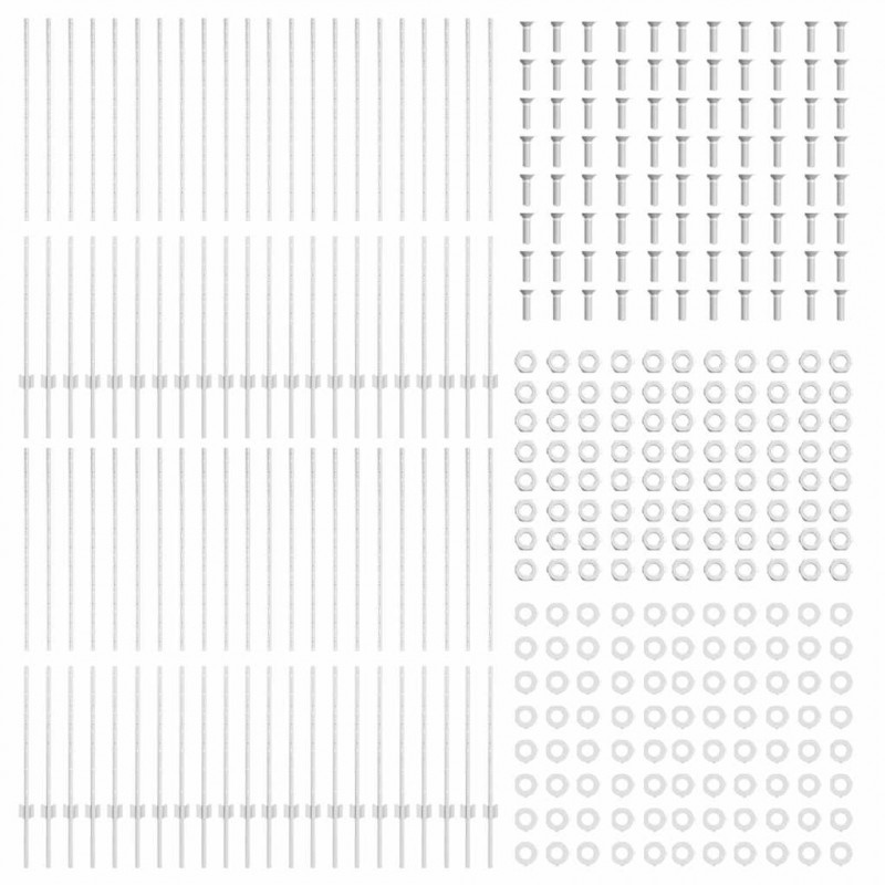 Słupek ogrodzeniowy. 44 pcs Srebrny 200 cm Stal