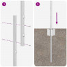 Słupek ogrodzeniowy. 44 pcs Srebrny 200 cm Stal