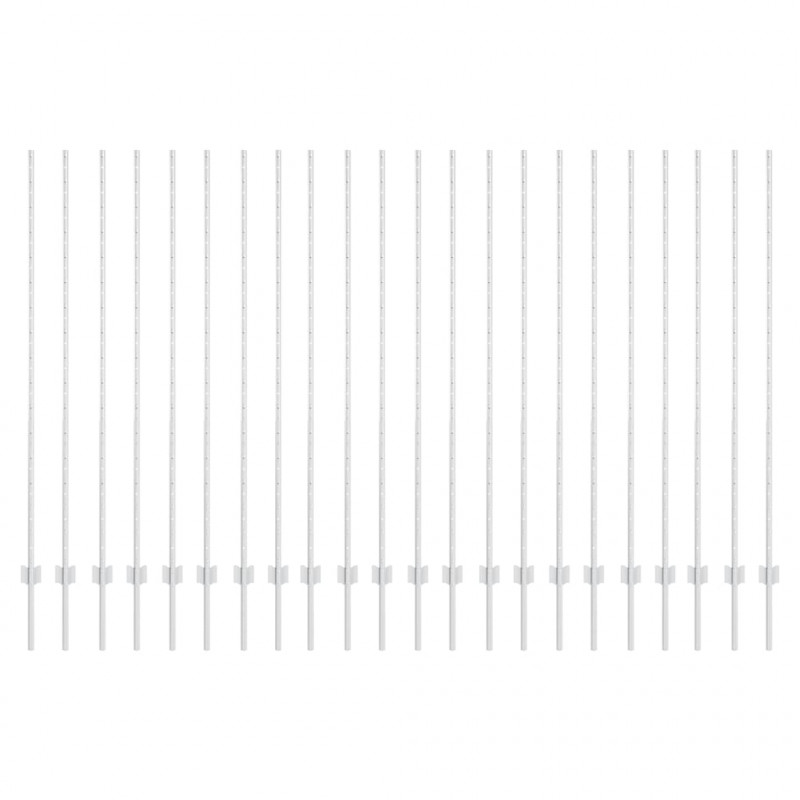 Słupek ogrodzeniowy. 22 pcs Srebrny 200 cm Stal