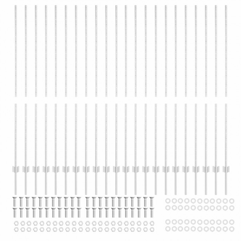 Słupek ogrodzeniowy. 22 pcs Srebrny 200 cm Stal