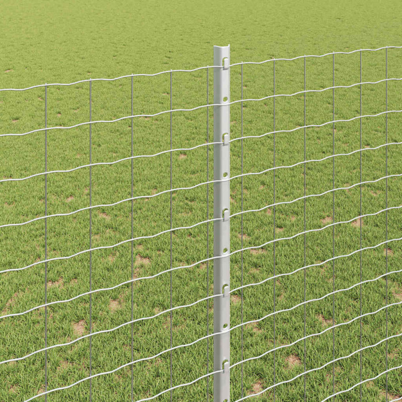Słupek ogrodzeniowy. 44 pcs Srebrny 200 cm Stal
