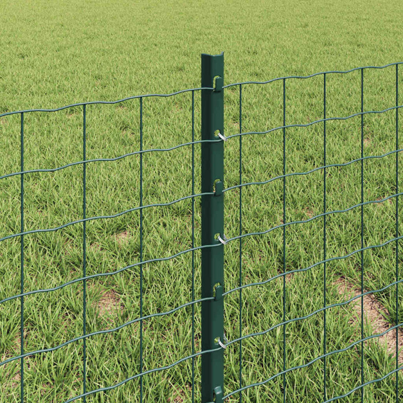Ogrodzenie z słupkiem Zielony 0,4 x 10 m Stal i PVC