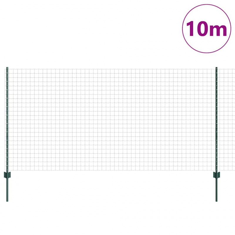 Ogrodzenie z słupkiem Zielony 1,2 x 10 m Stal i PVC
