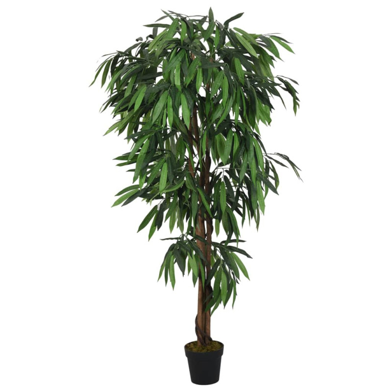 Sztuczne drzewko mango, 450 liści, 120 cm, zielone