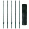 Ogrodzenie z słupkiem Zielony 1,2 x 10 m Stal i PVC