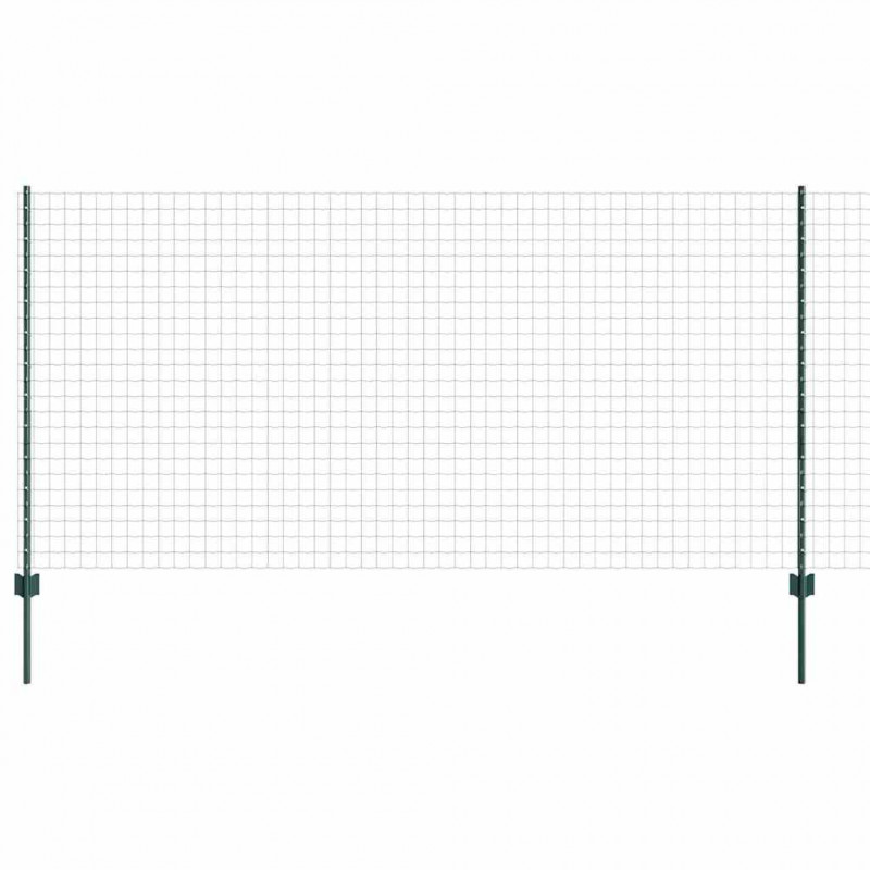 Ogrodzenie z słupkiem Zielony 1,2 x 10 m Stal i PVC