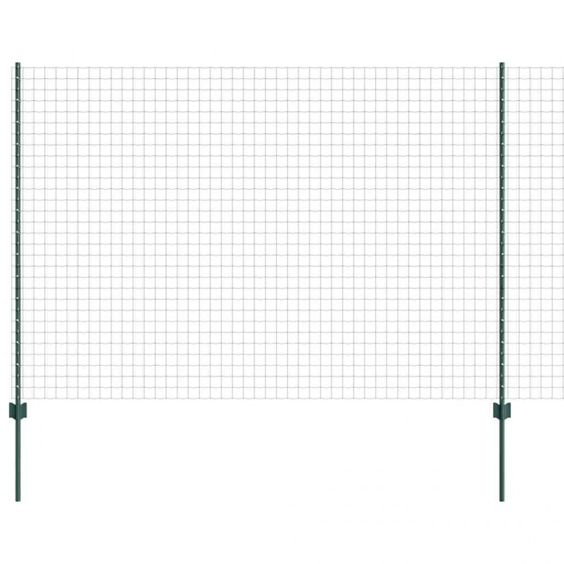 Ogrodzenie z słupkiem Zielony 1,6 x 10 m Stal i PVC