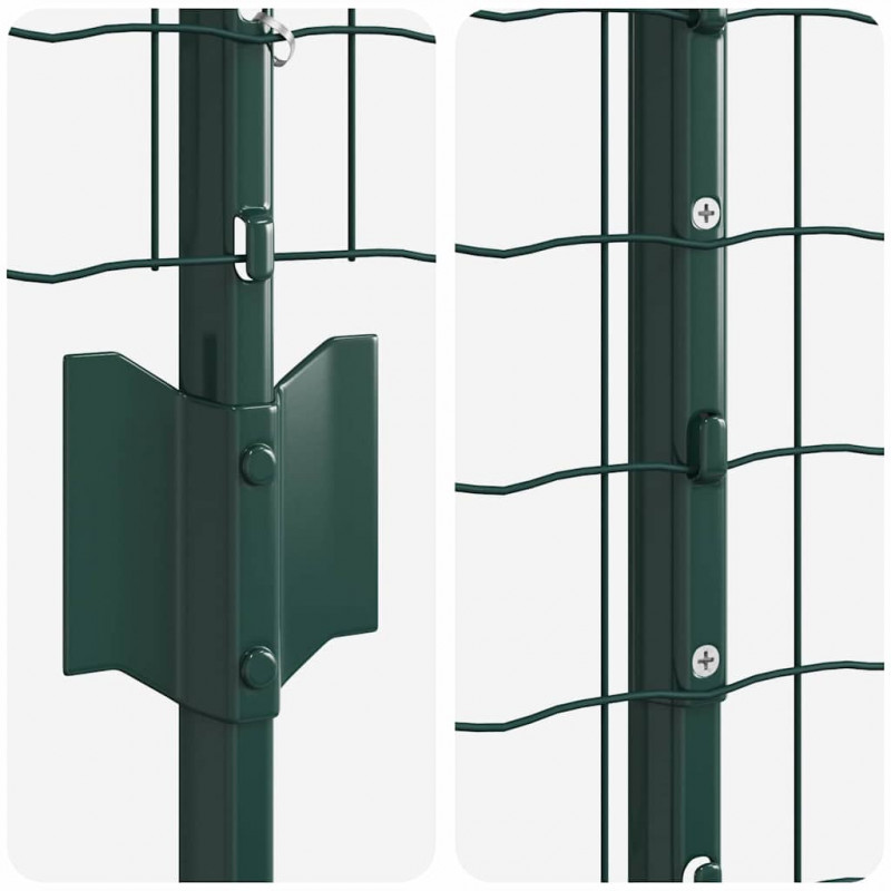 Ogrodzenie z słupkiem Zielony 1,6 x 10 m Stal i PVC