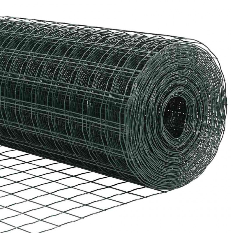 Ogrodzenie z słupkiem Zielony 1,6 x 10 m Stal i PVC