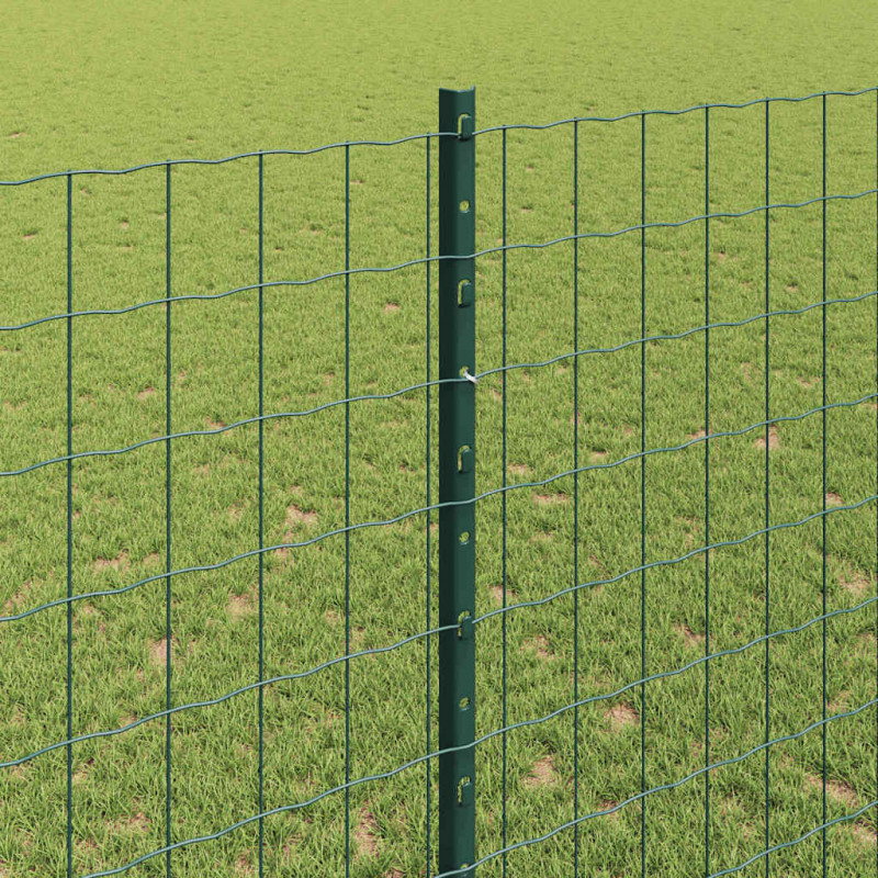 Ogrodzenie z słupkiem Zielony 1,4 x 10 m Stal i PVC