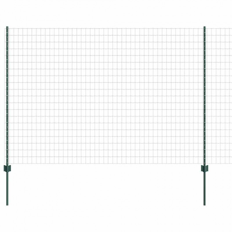 Ogrodzenie z słupkiem Zielony 1,6 x 10 m Stal i PVC