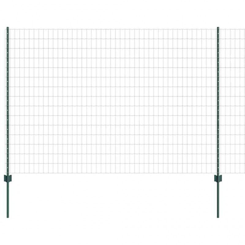 Ogrodzenie z słupkiem Zielony 1,6 x 10 m Stal i PVC