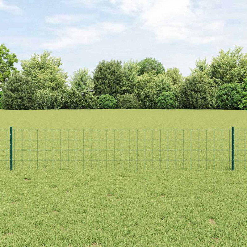 Ogrodzenie z słupkiem Zielony 0,4 x 10 m Stal i PVC