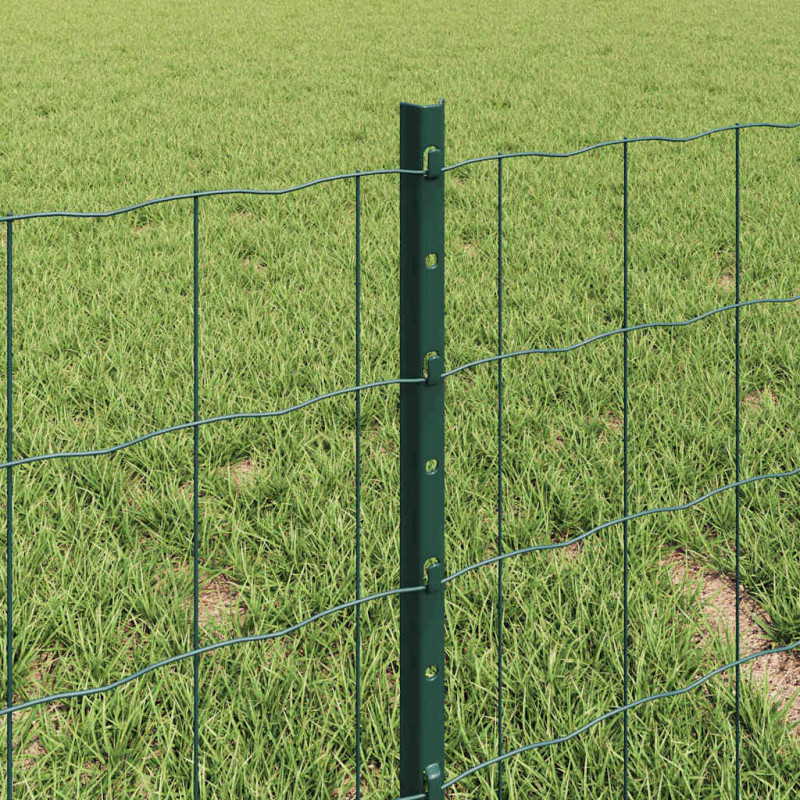 Ogrodzenie z słupkiem Zielony 0,4 x 10 m Stal i PVC
