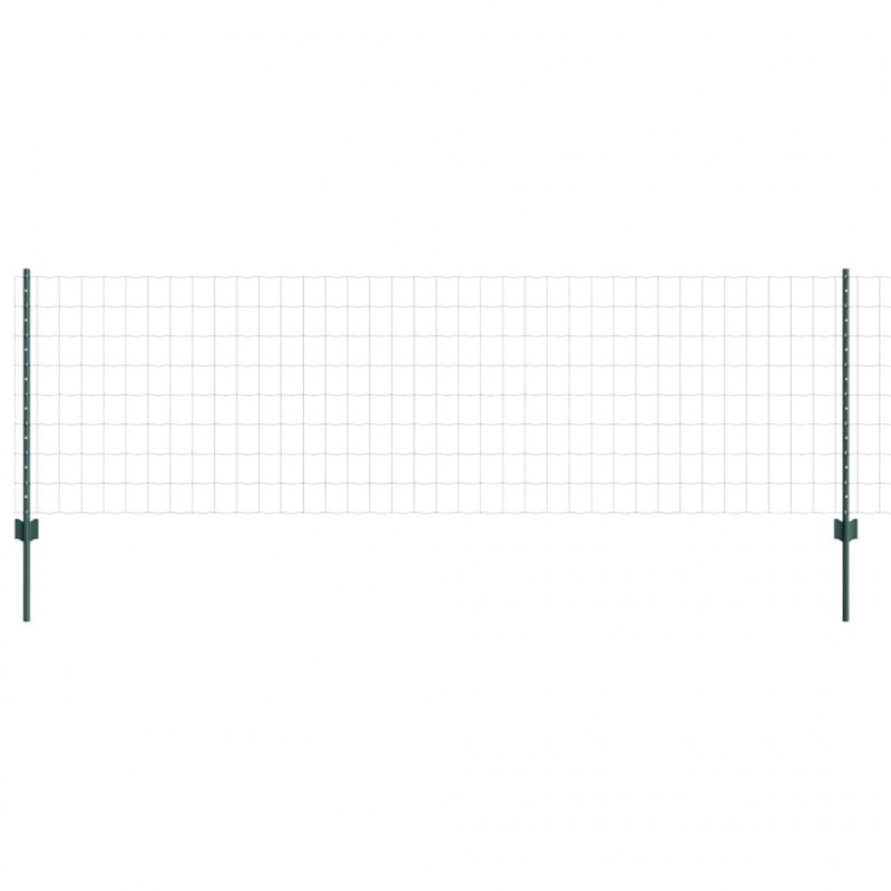 Ogrodzenie z słupkiem Zielony 0,8 x 10 m Stal i PVC