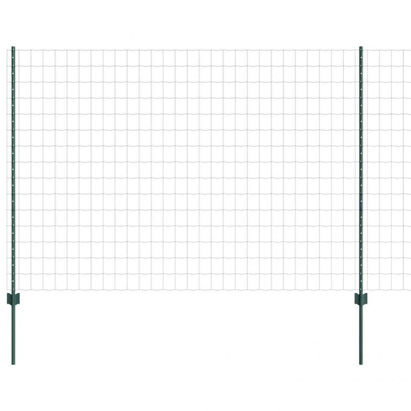Ogrodzenie z słupkiem Zielony 1,5 x 10 m Stal i PVC