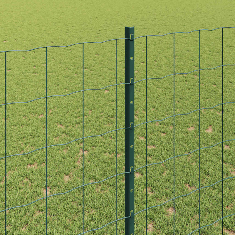 Ogrodzenie z słupkiem Zielony 1,6 x 10 m Stal i PVC