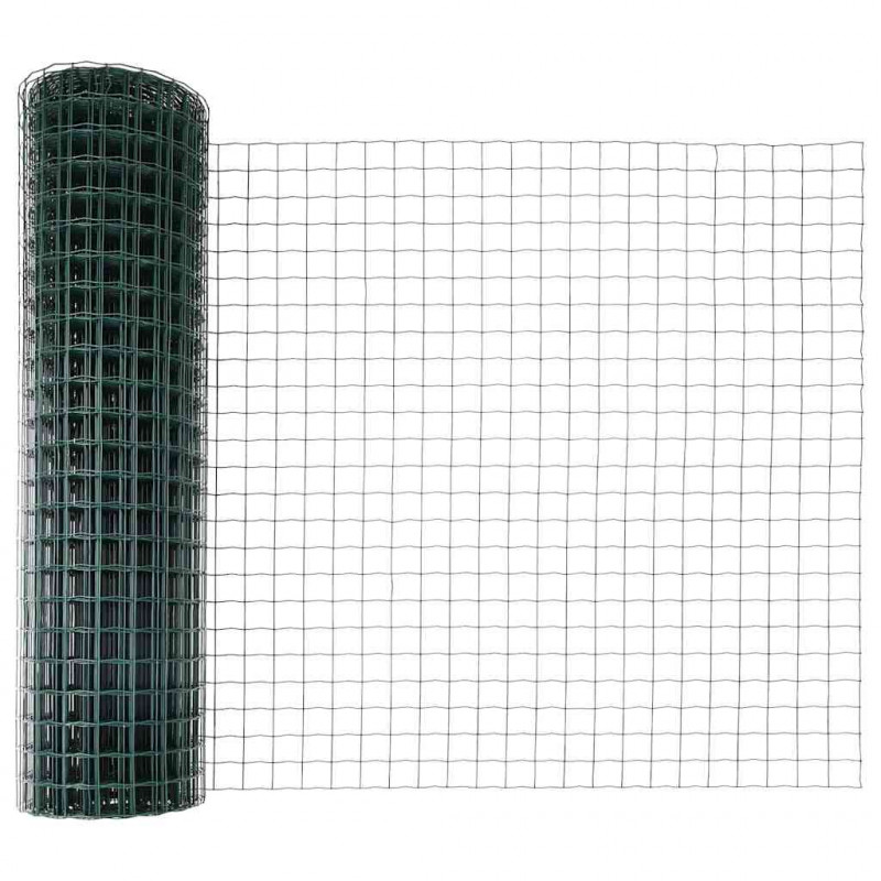 Ogrodzenie z słupkiem Zielony 1 x 10 m Stal