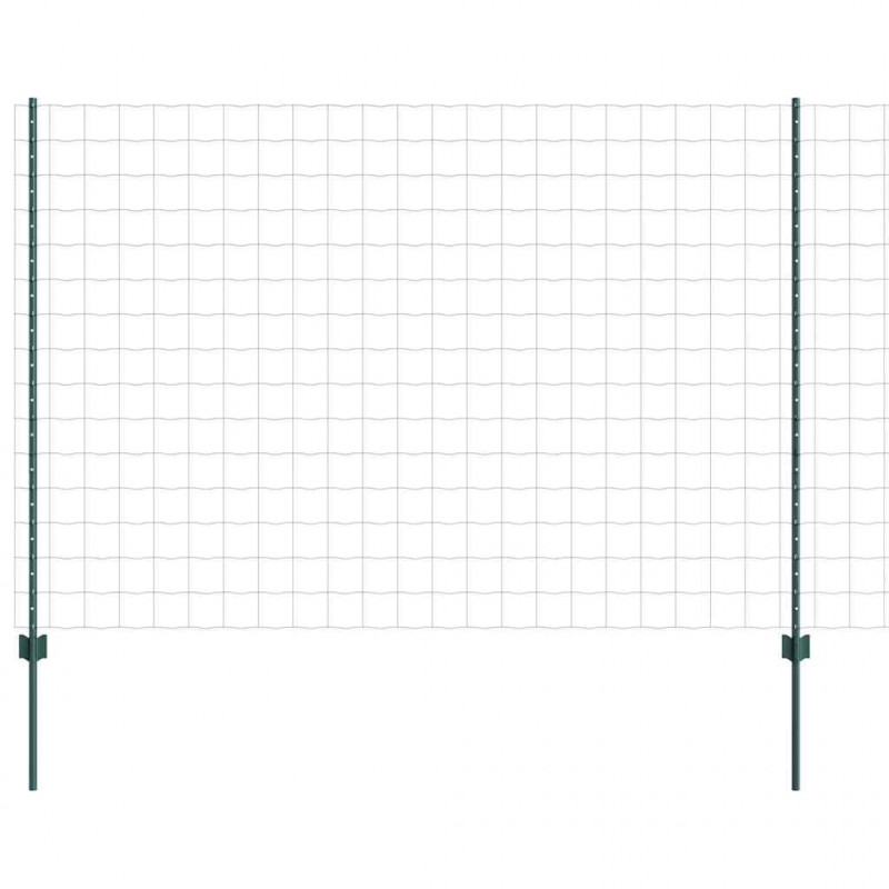 Ogrodzenie z słupkiem Zielony 1,5 x 10 m Stal