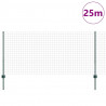 Ogrodzenie z słupkiem Zielony 1 x 25 m Stal i PVC