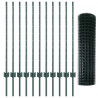 Ogrodzenie z słupkiem Zielony 1 x 25 m Stal i PVC