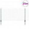 Ogrodzenie z słupkiem Zielony 1 x 25 m Stal i PVC