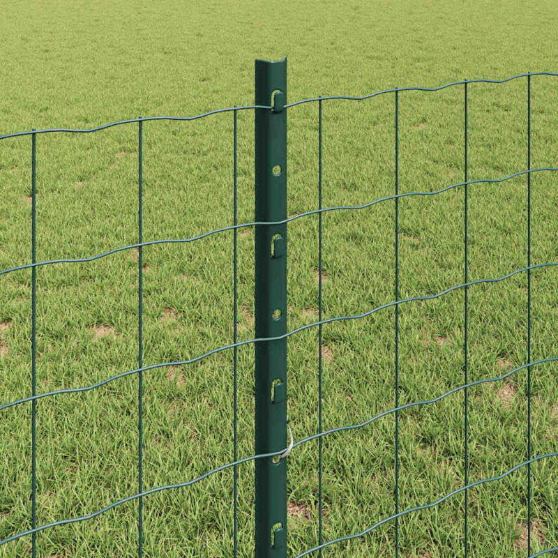Ogrodzenie z słupkiem Zielony 0,8 x 10 m Stal