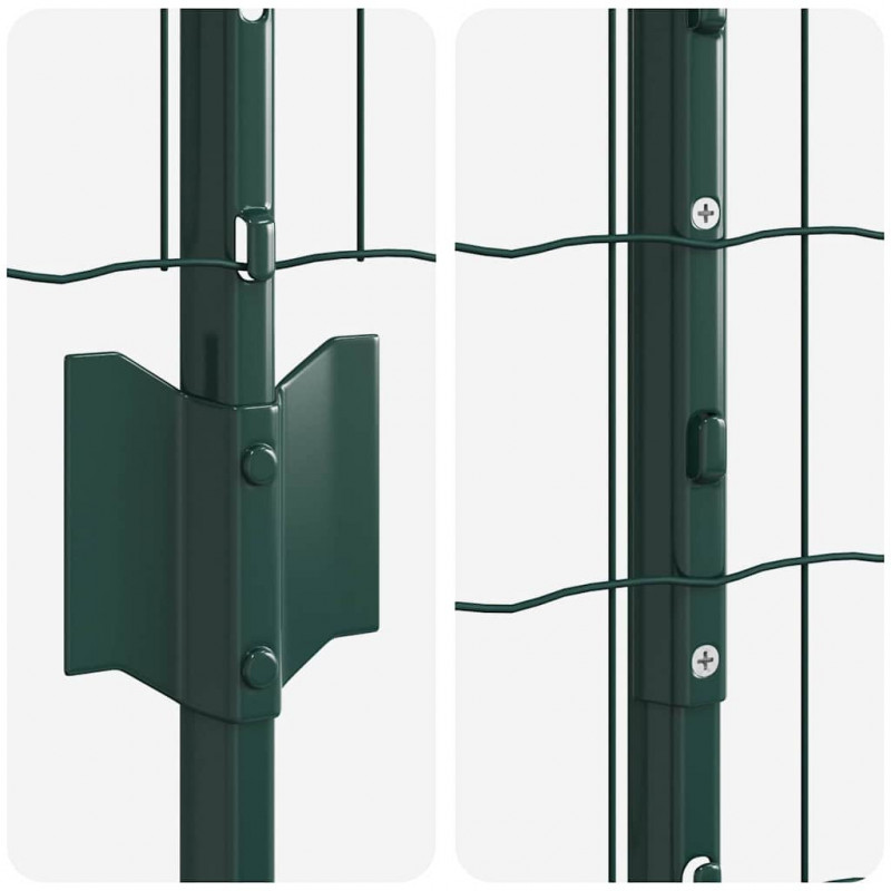 Ogrodzenie z słupkiem Zielony 1 x 10 m Stal