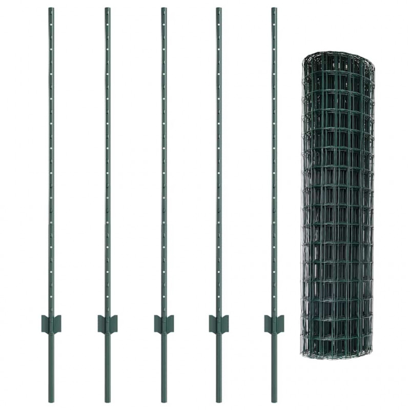 Ogrodzenie z słupkiem Zielony 1,2 x 10 m Stal