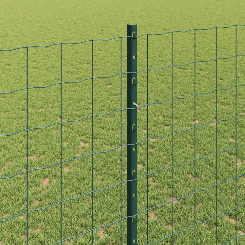Ogrodzenie z słupkiem Zielony 1,4 x 10 m Stal i PVC