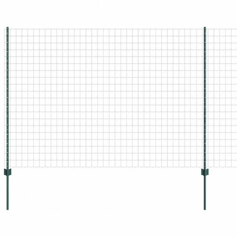 Ogrodzenie z słupkiem Zielony 1,5 x 10 m Stal