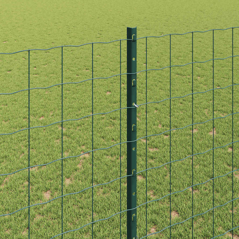 Ogrodzenie z słupkiem Zielony 1,5 x 10 m Stal