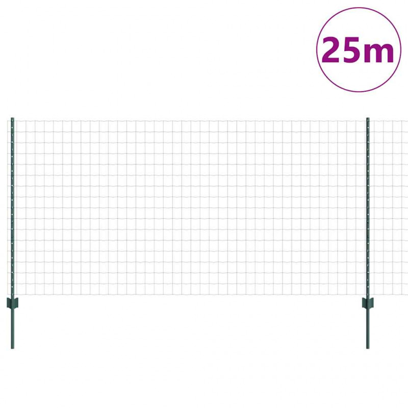 Ogrodzenie z słupkiem Zielony 1,2 x 25 m Stal