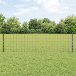 Ogrodzenie z słupkiem Szary 0,6 x 10 m Stal i PVC