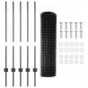 Ogrodzenie z słupkiem Szary 1 x 10 m Stal i PVC