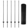 Ogrodzenie z słupkiem Szary 1,2 x 10 m Stal i PVC