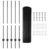 Ogrodzenie z słupkiem Szary 1,2 x 10 m Stal i PVC