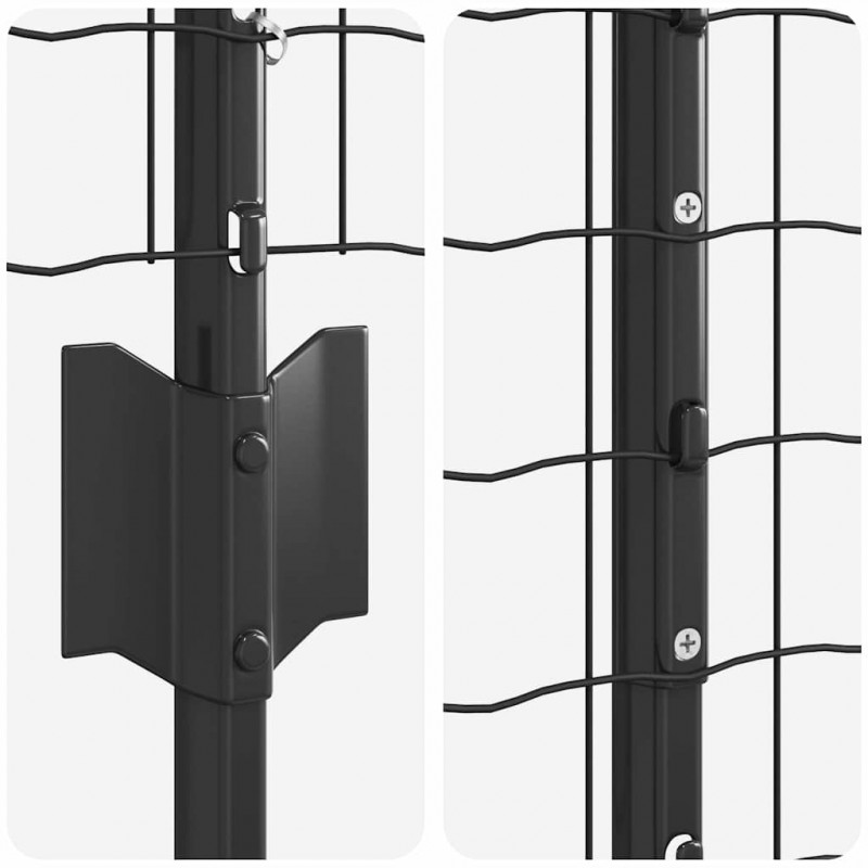 Ogrodzenie z słupkiem Szary 1,5 x 10 m Stal i PVC