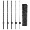 Ogrodzenie z słupkiem Szary 1 x 10 m Stal i PVC