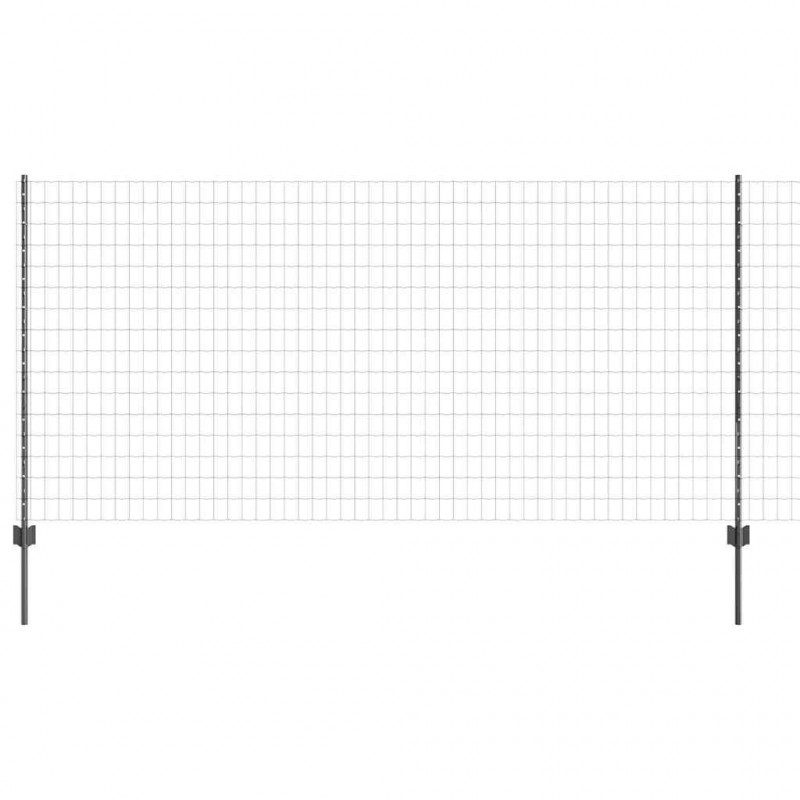 Ogrodzenie z słupkiem Szary 1,2 x 10 m Stal i PVC