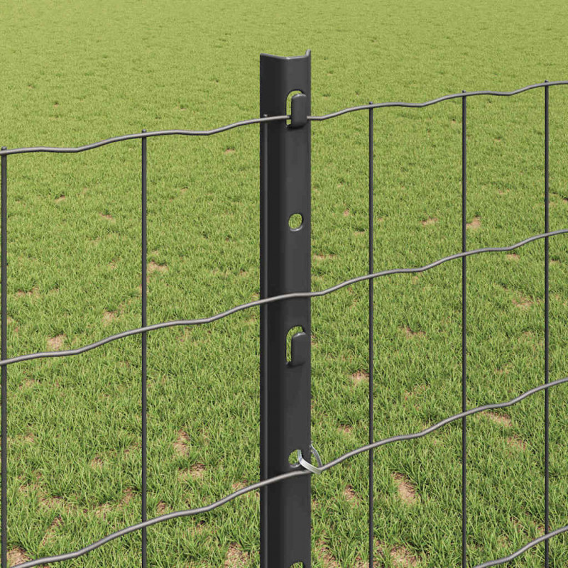 Ogrodzenie z słupkiem Szary 1,2 x 10 m Stal i PVC