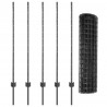 Ogrodzenie z słupkiem Szary 1,2 x 10 m Stal i PVC